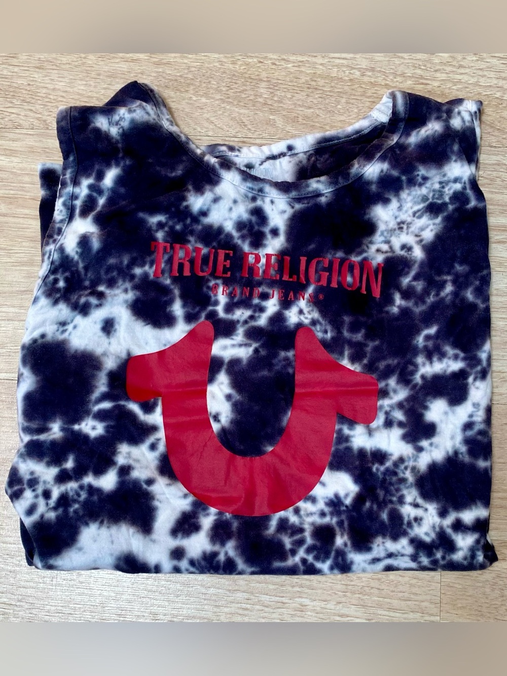 True Religion Tank Top Men’s L Black & White Tie Dye Sleeveless Loungewear Shirt
